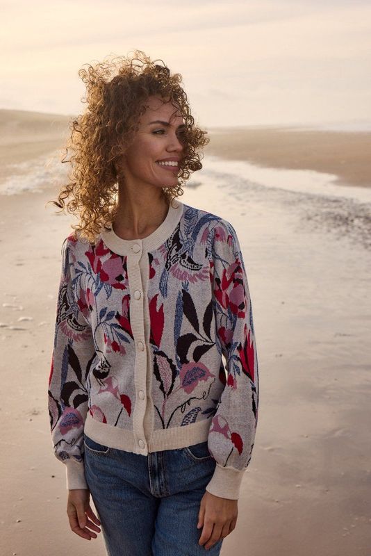 Bloomings - Vest SLK20-8782 - Damesvest - Bloemenprint