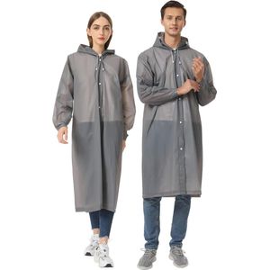 Doorzichtige regenponcho voor dames en heren - Set van 2 stuks - Herbruikbaar en waterdicht - EVA regencape - Ademend - Voor wandelen, fietsen, kamperen en reizen