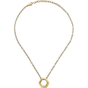 BREIL - JEWEL LADY HEXAGONIA - Gekleurde Roestvrij Stalen Kettingen - Goud - 45 cm
