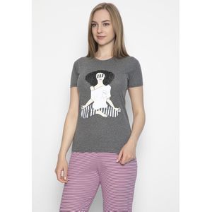 Sophia Mila Dames Luxe Pyjama | 2-delige Set | Lange Mouwen | Pyama Dames Volwassenen | Lange mouw | Blouse | Katoen | Pyjama Dames | Maat XL