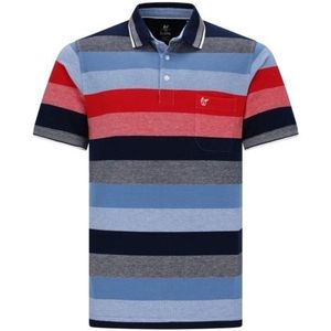 Hajo - Poloshirt Premium - heren- rood blauw gestreept - maat M