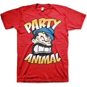 Popeye Brutos Party Animal T-Shirt Red-S