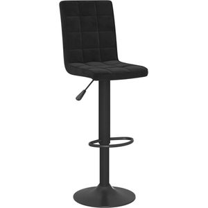 vidaXL Barkruk Fluweel Zwart - Stijlvol & Comfortabel Barstoelen - Barkruk Velvet - Fluweelbarkruk - Zwarte Barkruk - Draaibare Barkruk