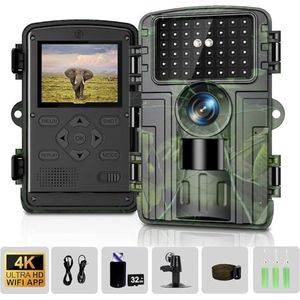 Equivera Wildcamera voor Buiten - Wildcamera met Nachtzicht - WiFi - Hoge Resolutie - Waterdicht - Wild Camera - Premium