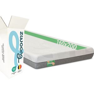 zwoong® Matras 160x200 cm – COSMO - Traagschuim & Koudschuim – Medium Hardheid – 7-Zone Ergonomisch – Geschikt voor Alle Slaaphoudingen