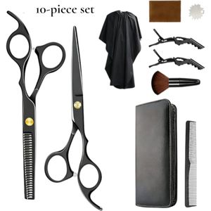 10-delige kappersscharenset, kappersscharenset, professionele kappersscharenset met kappersscharen, uitdunscharen voor mannen, vrouwen, volwassenen, kinderen, thuissalon