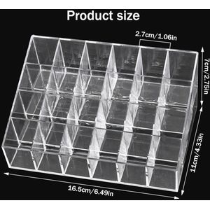 Lippenstift Organizer met 24 Vakken - Transparant Acryl Cosmetica Organizer voor Lippenstiften en Nagellak