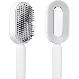 QTTVBTNA -Zelfreinigende Haarborstel voor Vrouwen – 3D Luchtkussen Massageborstel met Airbag Ontwarringskam – Antiklit, Vermindert Haarbreuk – Wit