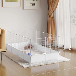 CS® |Hondenren| Puppyren | hondenbench| Konijnenren |142 x 71 x 53 cm| Puppy ren- Puppyrennen- 145 cm x 75 cm- H 35 cm- 12 panelen