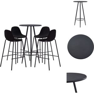 vidaXL Barset Modern Zwart - Tafel 60x107.5cm - Stoelen 51x49x99cm - Ergonomisch ontwerp - Set tafel en stoelen