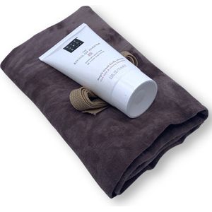 Giftwrappies - Furoshiki - Doek katoen - inpakstof - 90x90 cm - Tie en dye bruin