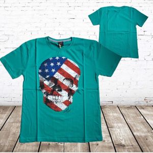 Heren t-shirt Skull groen -Violento-L-t-shirts heren