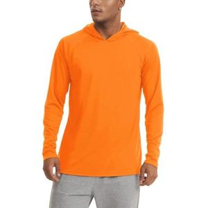 Uv-shirt voor heren UPF 50+ lange mouwen sneldrogend met capuchon