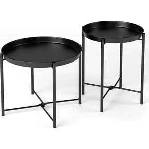 bijzettafel set van 2 - zwart - woonkamer - salontafels - koffietafels