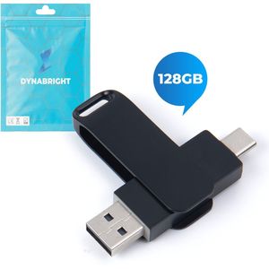 DynaBright USB Stick 128GB – USB 3.1 & Type-C – Hoge Snelheid – USB-C Stick - Plug & Play - Geschikt Voor Laptops, Smartphones en Tablets - Schokbestendig