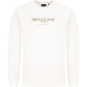 Ballin Amsterdam - Heren Regular fit Sweaters Crewneck LS - Off White - Maat L