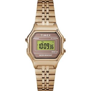 Timex Classic Digital Mini TW2T48300 Horloge - Staal - Rosékleurig - Ø 27 mm