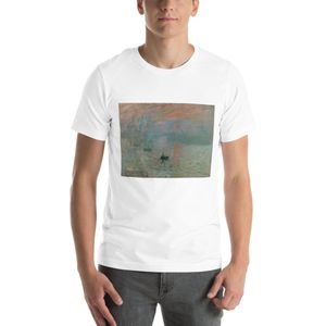 Famous Piece - Kunst T-shirt - Claude Monet 'Impression, Sunrise' - Unisex - Wit - XS