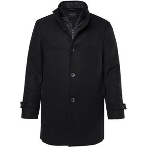 Boston Park Boston Park - Heren - Boston Park wollook mantel inlay opstaande kraag tot 84/86 - Zwart - Maat 52+