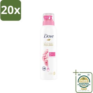 20 x Dove Shower Foam - Rose Oil - 200 ml - Grootverpakking - Douche Mousse - Scheerschuim - Hydraterend - Huidverzorging - Roze Olie