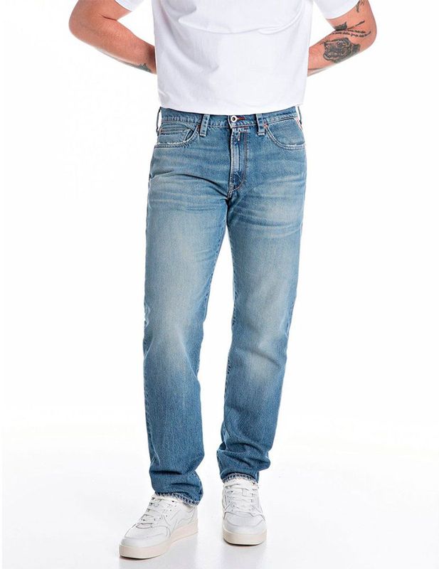 Replay - Slim-fit Jeans - Blauw - 100% Katoen