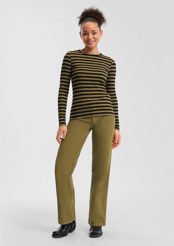 Design - Bikini - Gestreept - Jersey - Ronde Hals - Lange Mouw