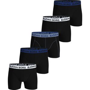 Björn Borg Cotton Stretch Boxershort Heren - Zwart/Wit/Blauw - 5 stuks - Heren onderbroeken - Katoenen Boxer - Maat L