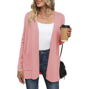 Dames Gebreide Cardigan met Lange Mouwen en Zakken