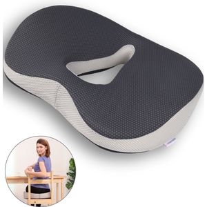 Caresense Zitkussen - Orthopedisch Ergonomisch - Stuitkussen - Wigkussen - voor Auto en Bureaustoel