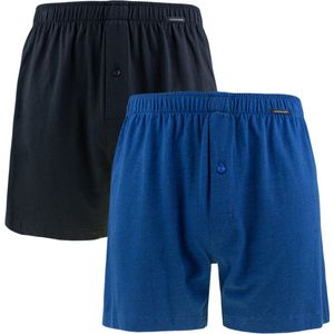 Schiesser 2-Pack heren wijde boxershort katoen - Royal - L - Zwart