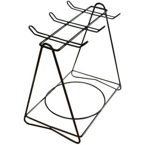 Driehoekige metaal bekerhouder mok stand display - organizer voor 6 koffiekopjes - zwart