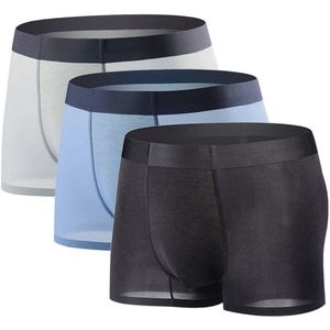 Heren Boxershorts Pack van 3 - Zachte Ice Silk Mesh Onderbroek, Ademend en Comfortabel