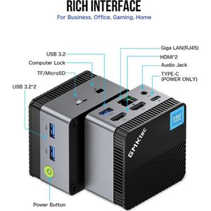 GMKtec NucBox G5 - Mini Desktop PC Computer - 12GB RAM DDR5 - 256GB M.2 SSD - Windows 11 Pro