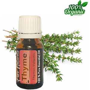 Thyme etherische Olie 10 ml | Tijm olie | 100% PUUR | Bio | Essentiële olie Aromatherapie | Olie diffuser | Geschikt voor inname | Pure Naturals