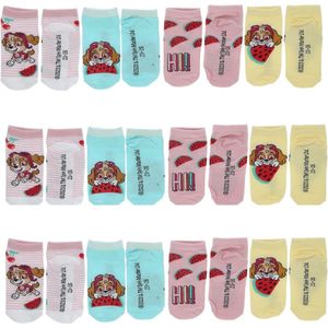 Paw Patrol Sneaker Sokken - Maat 27/30 - 12 Paar - 3 x 4-Pack - Multicolour - Meisjes