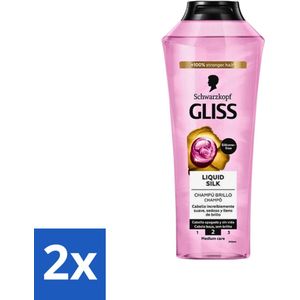 Gliss-Kur - Shampoo - Liquid Silk - Zijdezachte Haarverzorging - 400 ml - Voordeelverpakking - 2 stuks