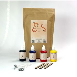 MGM Trading® - Hands On Art - Uitgebreid kaarsen maak pakket - Hobby - 1,25kg kaarsvet - 4 kleuren candle dye 50ml - Set - Inclusief 1 siliconen schedelmal - Halloween