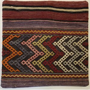Authentiek Uniek Origineel Kelim Kussen | 40 x 40 cm | Handgeweven Kussen |100% Wol| Sierkussen | Diverse Kleuren