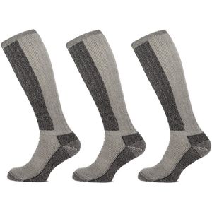 Basset Thermosokken Merinowol - Kniehoogte - 3 paar - Off White Black - Dames en Heren - Merino Wol - Maat 35/38