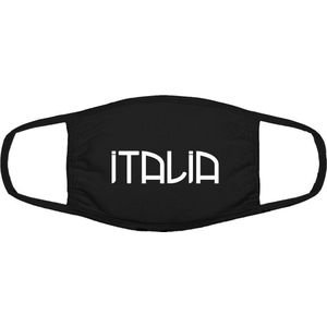 Italia mondkapje | Italie gezichtsmasker | bescherming | bedrukt | logo | Zwart mondmasker van katoen, uitwasbaar & herbruikbaar. Geschikt voor OV
