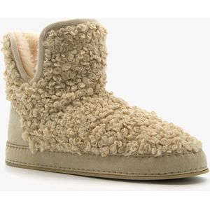 Thu!s gevoerde dames teddy sloffen - Beige - Pantoffels - Maat 39