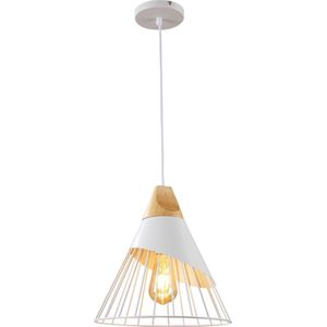 Hanglamp Wit Aluminium met hout - Scaldare Saltino