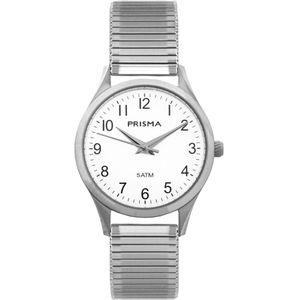 Prisma Zilverkleurig Dames Horloge met Rekband