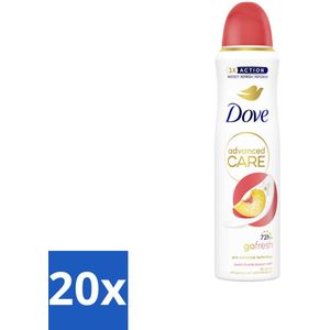 20 x Dove Deodorant Spray - Perzik & Witte Bloesem - 150 ml - Dove Deodorant Spray - Anti-irritatie - Huidverzorging - Zweetvermindering - Frisse Geur
