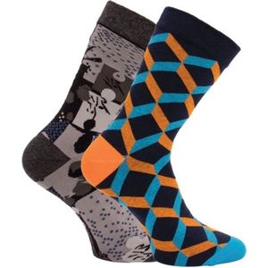 Sokken kleurrijk - prijs per 2 paar - elastan