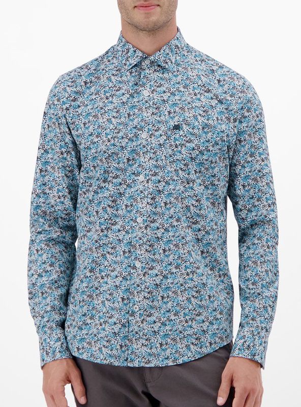 Lerros Heren overhemd lange mouw blauw (Maat: S)