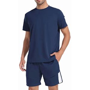 Atletisch Trainingspak voor Heren - Korte Mouwen, 2-delig Zomer Sportoutfit