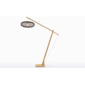 GOOD&MOJO Vloerlamp Cango - Bamboe/Zwart - 175x60x207cm - Scandinavisch,Bohemian - Staande lamp voor Woonkamer - Slaapkamer