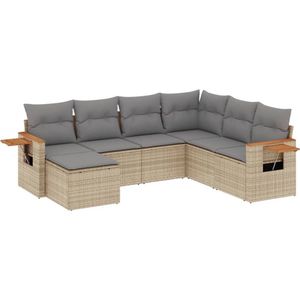 vidaXL-7-delige-Loungeset-met-kussens-poly-rattan-beige