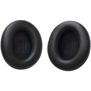 Allecto Plus - Zwarte Oorkussens voor Hoofdtelefoon, Vervangende Oorkussens van Zacht Eiwitleer, Compatibel met Anker Soundcore Life Q20/Q20+/Q20I/Q20BT.